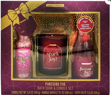 Load image into Gallery viewer, Scent Theory Fireside Fig Bath Soak and Candle Gift Set, 3 Piece