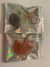 Load image into Gallery viewer, pink, blue and white car freshies, various shapes, brown cord