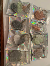 Load image into Gallery viewer, silver, pink, white car freshies, brown hanging cord, various shapes