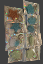 Load image into Gallery viewer, car freshies, various shapes including stars, hearts, crowns, blue, pink, white