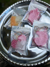 Load image into Gallery viewer, pink and gold freshies, car fragrance, different shapes with gold threaded hangers