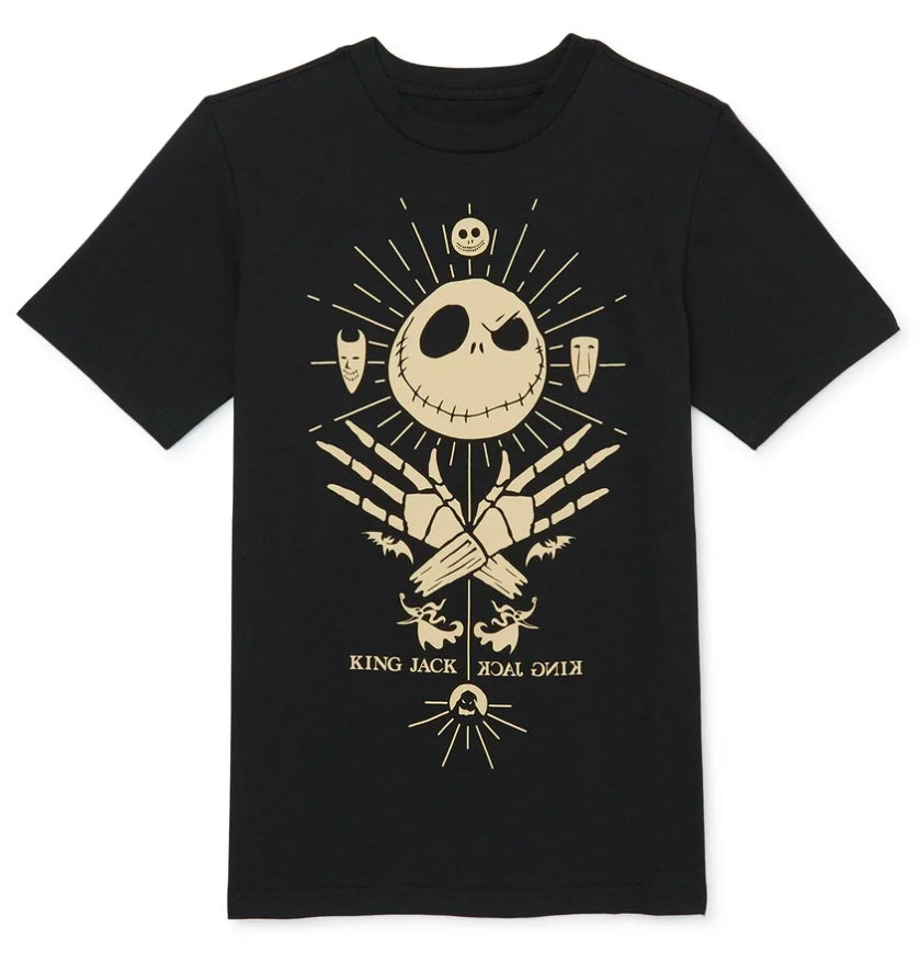 Disney Boys Nightmare Before Christmas, Crew Neck, Short Sleeve, Graphic T-shirt,