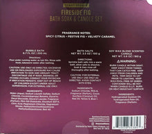 Load image into Gallery viewer, Scent Theory Fireside Fig Bath Soak and Candle Gift Set, 3 Piece
