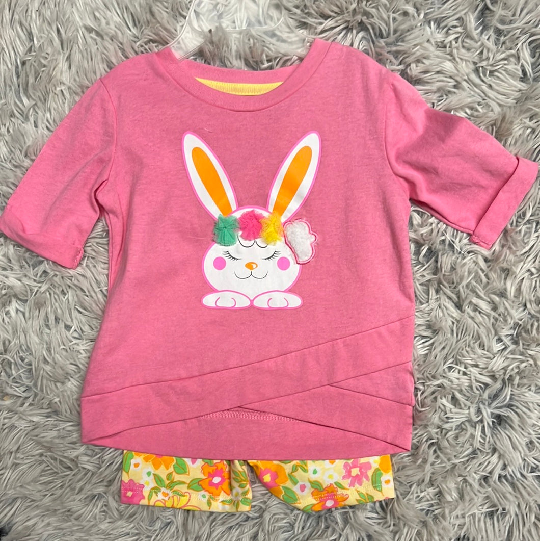 Adorable Toddler Bunny Print Short Set
