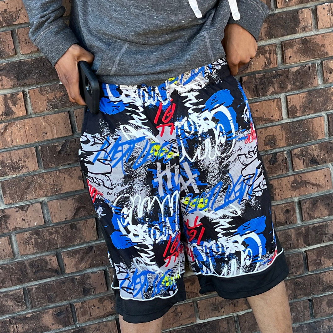 Men's Graffiti Print Shorts